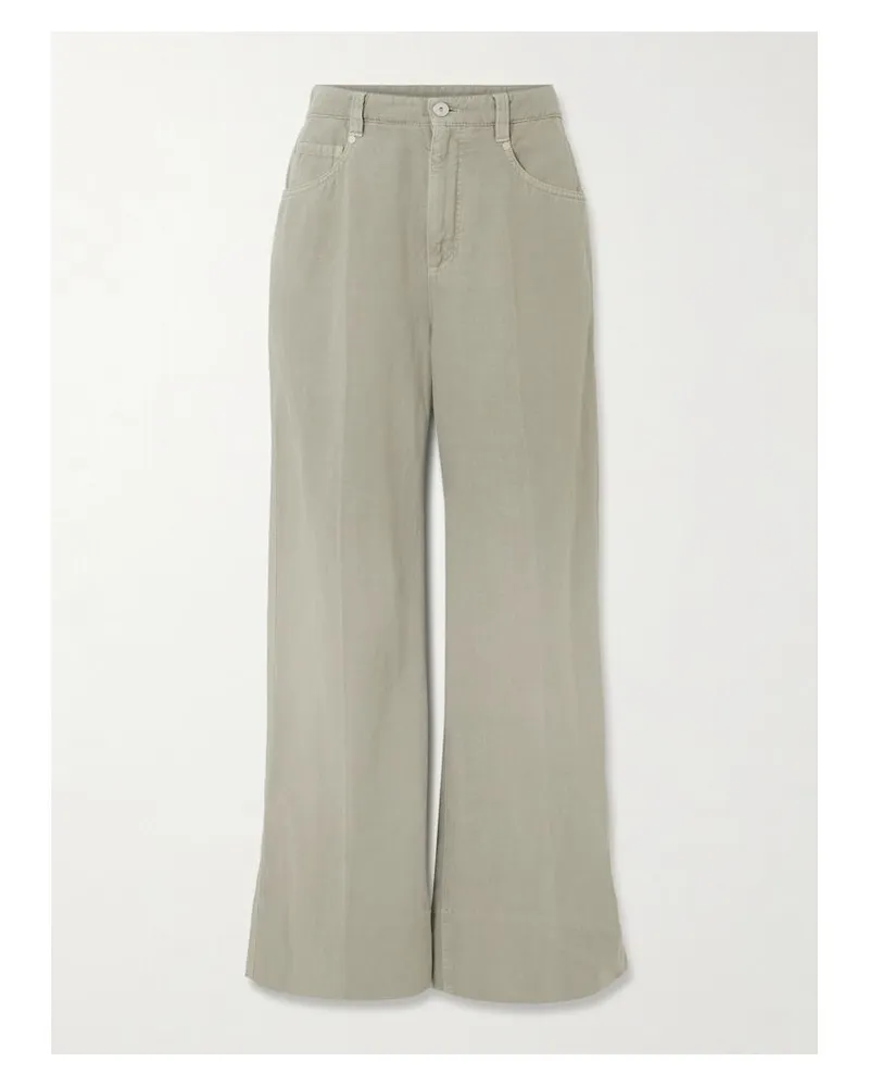 Brunello Cucinelli Hoch Sitzende Jeans Mit Weitem Bein - Grün Grün