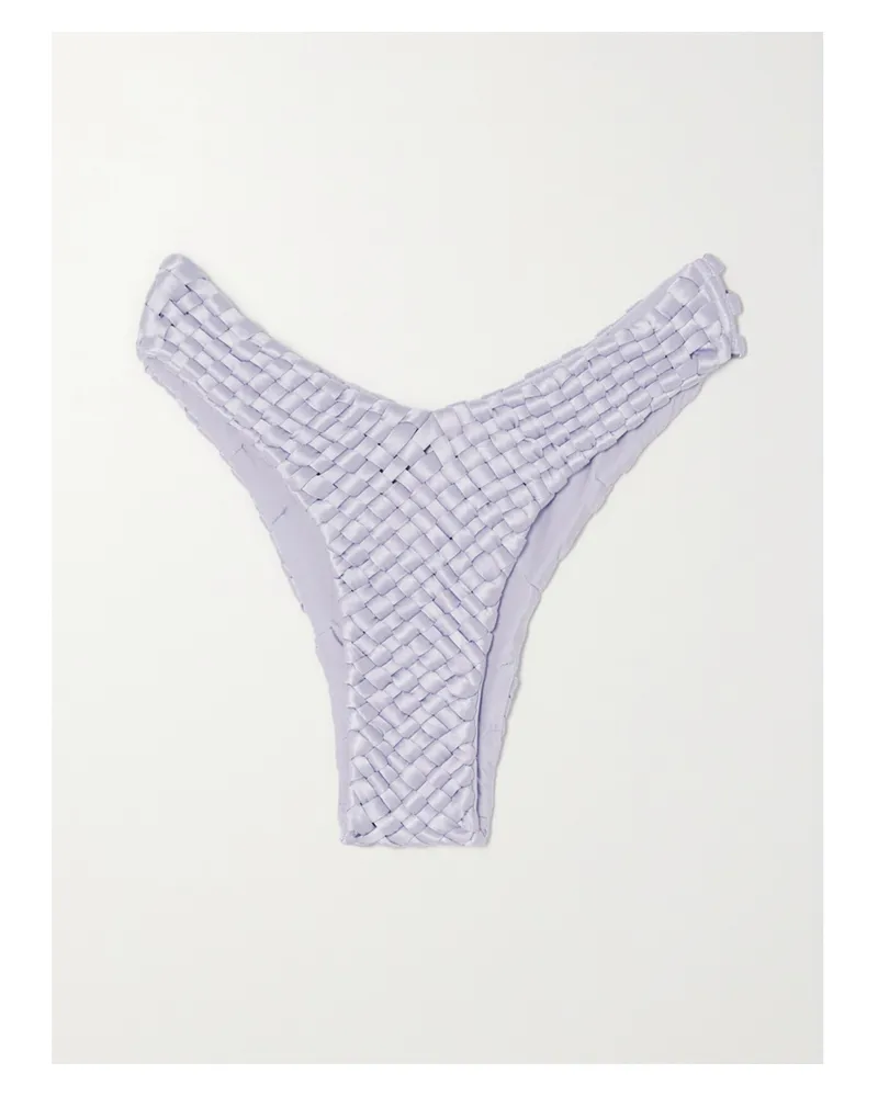 Isa Boulder Fullweave Bikini-höschen Aus Gewebtem Stretch-satin - Lila Lila