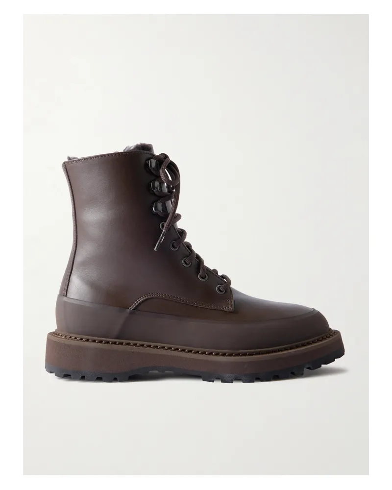 Le Monde Béryl Dolomite Schnürstiefel Aus Leder Mit Shearling-futter - Braun Braun