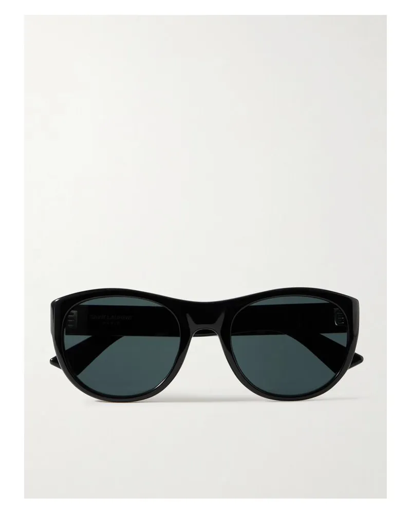 Saint Laurent Sonnenbrille Mit Rundem Rahmen Aus Azetat - Schwarz Schwarz