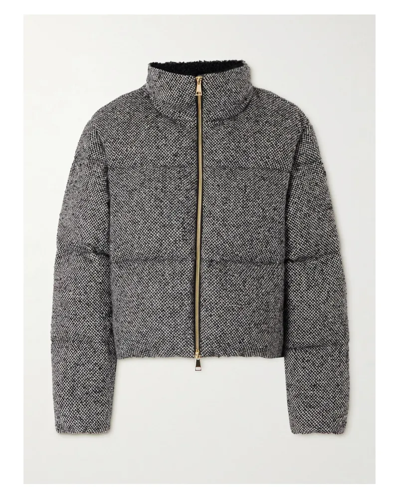 Moncler Brezesse Daunenjacke Aus Gestepptem Bouclé Aus Einer Wollmischung - Grau Grau