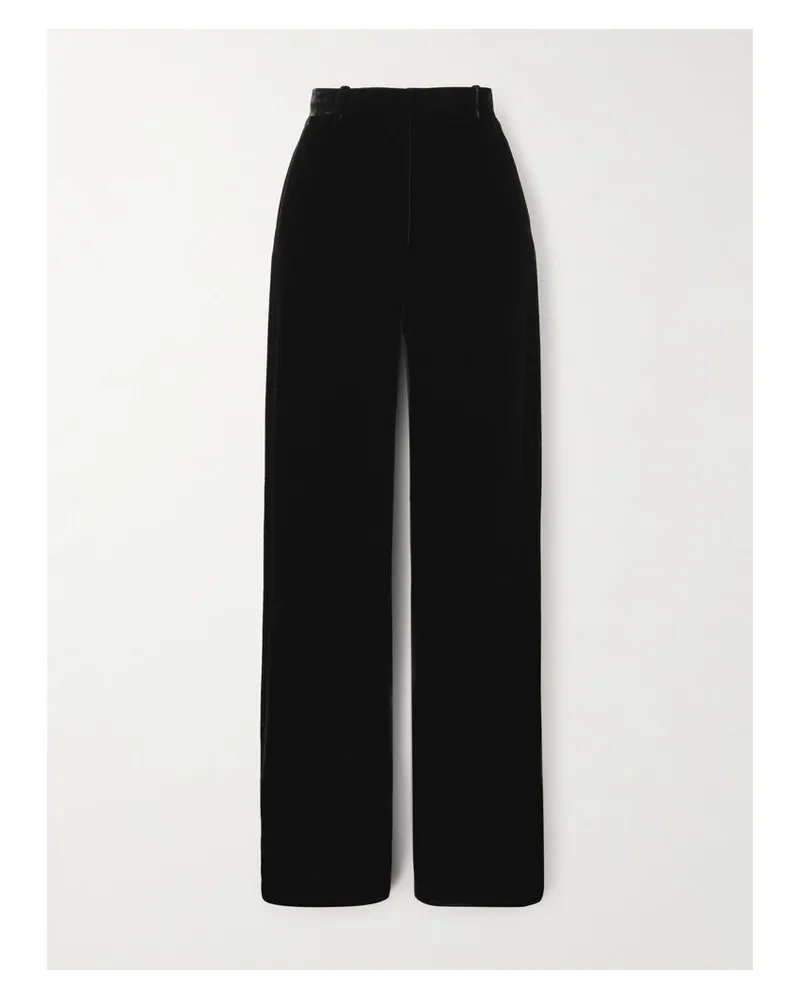 Loro Piana Goldie Hose Mit Weitem Bein Aus Samt - Schwarz Schwarz