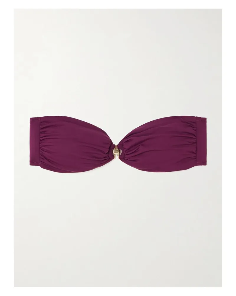 Melissa Odabash Istanbul Bandeau-bikini-oberteil Mit Verzierung Und Raffungen - Lila Lila
