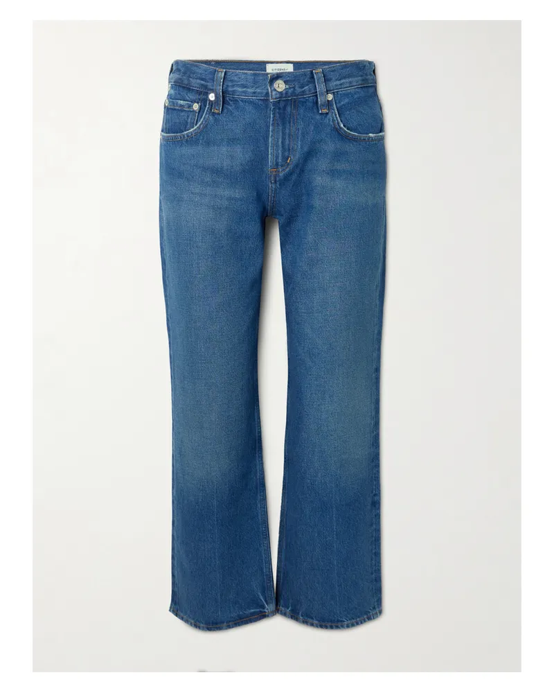 Citizens of humanity Faye Cropped Mid-rise Straight-leg Jeans - Blue Blue
