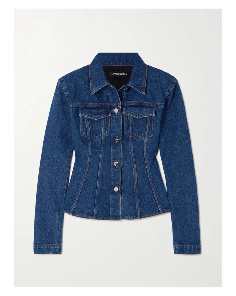 David Koma Jeansjacke Mit Steppnähten - Blau Blau