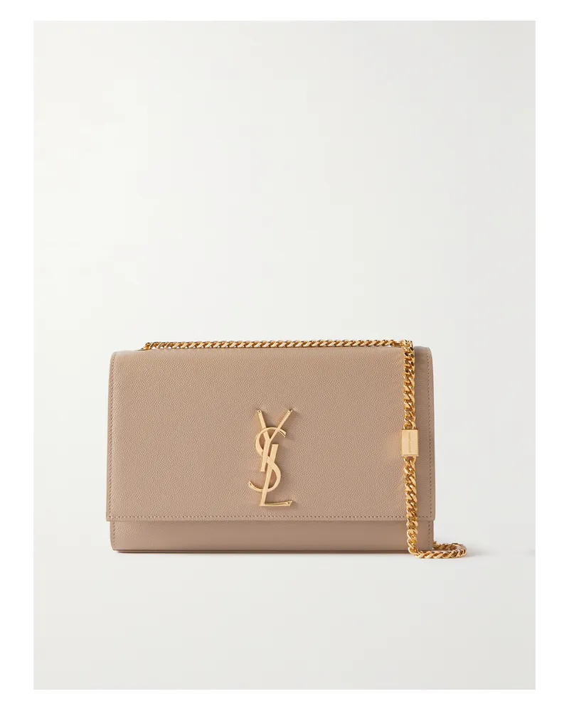 Saint Laurent Kate Medium Embossed-leather Shoulder Bag - Neutrals Neutrals