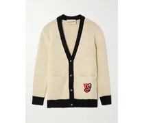Embroidered Wool Cardigan - Cream
