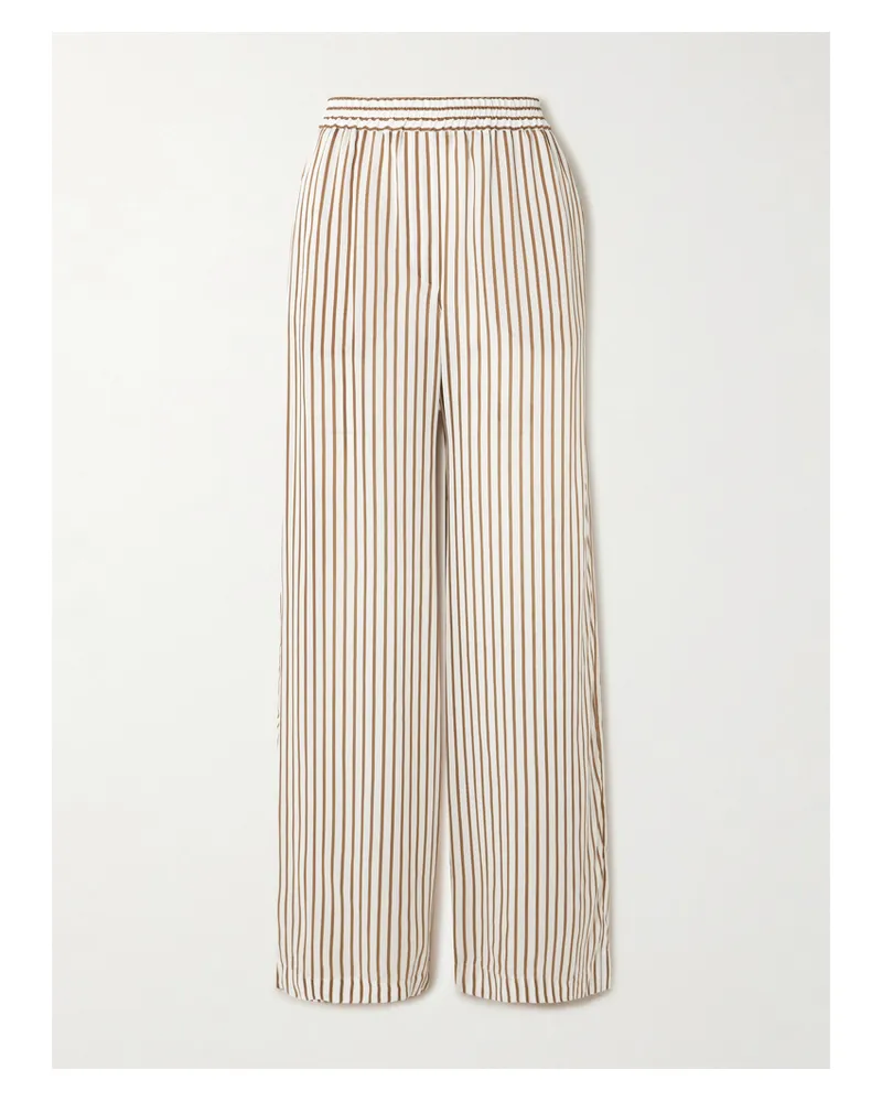 Brunello Cucinelli Hose Mit Weitem Bein Aus Gestreiftem Webstoff - Neutral Neutral