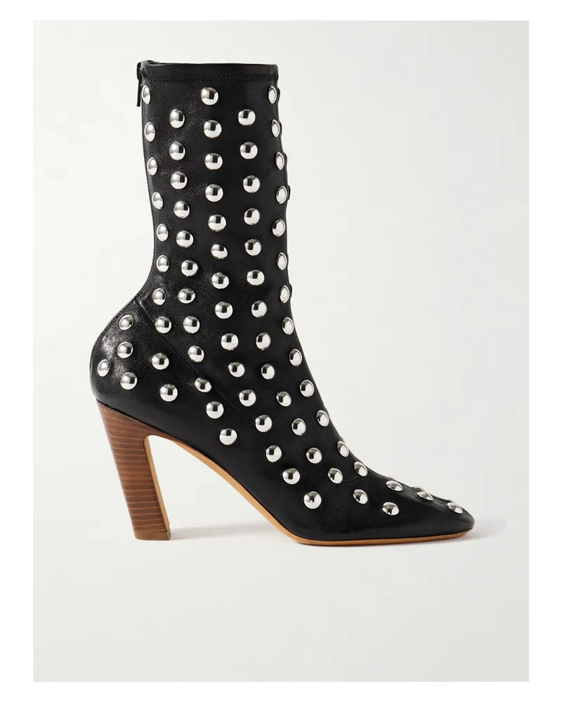 KHAITE Apollo Sock Boots Aus Leder Mit Nieten - Schwarz Schwarz