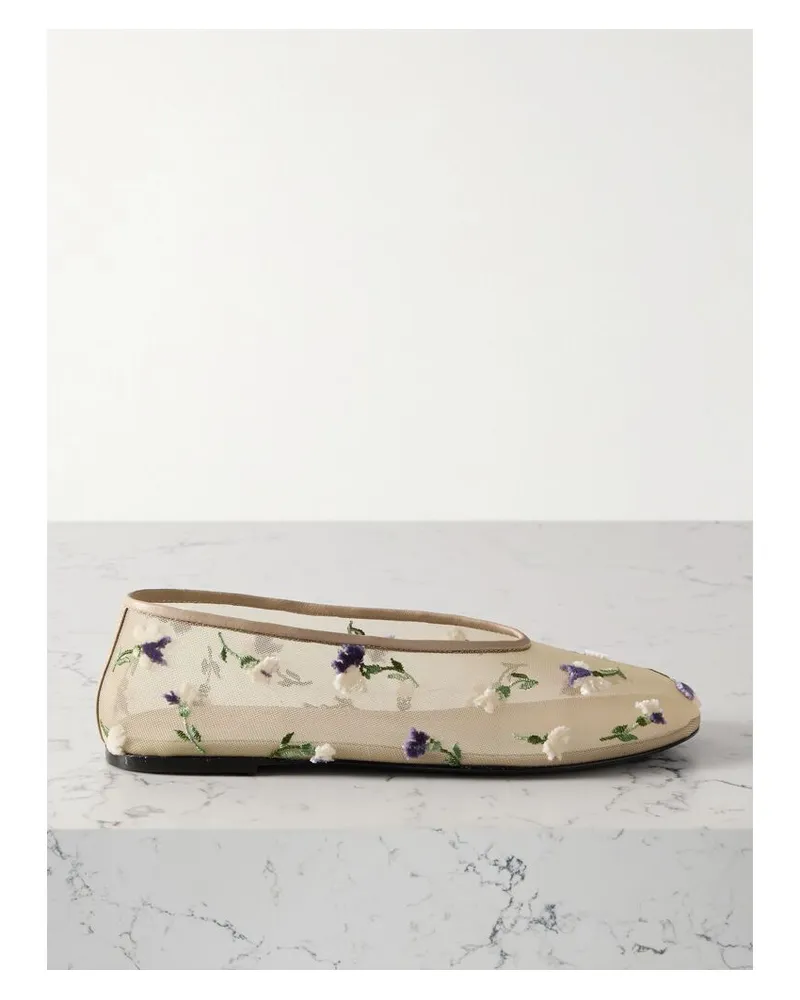 KHAITE Marcy Ballerinas Aus Mesh Mit Stickereien - Neutral Neutral