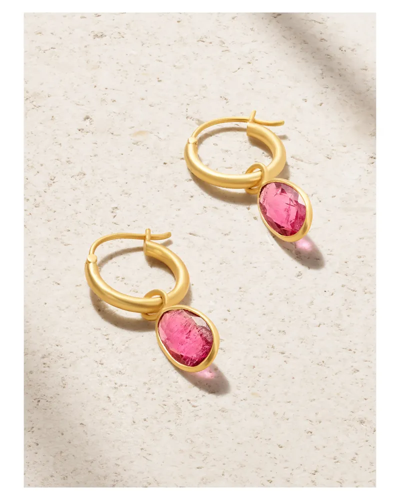 Pippa Small Ohrringe Aus 18 Karat Gold Mit Turmalinen - Pink Pink