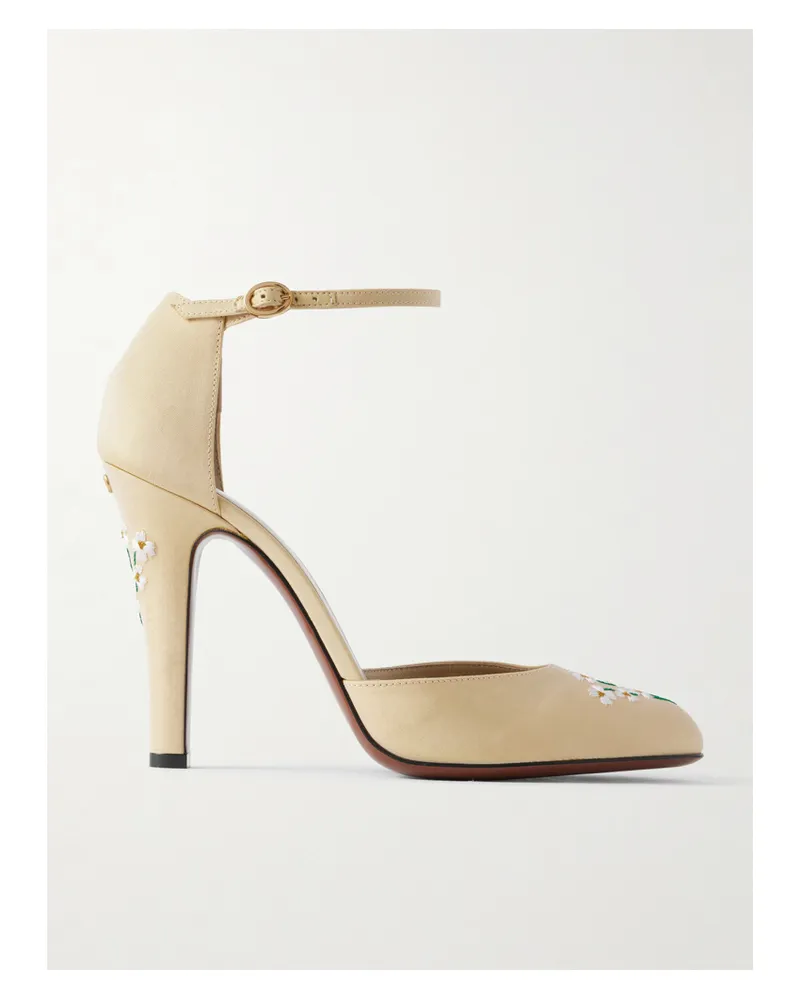Valentino Garavani Dolly 105 Pumps Aus Shantung Mit Stickereien - Gelb Gelb