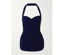 Bill Mio Geraffter Badeanzug Mit Neckholder - Blau