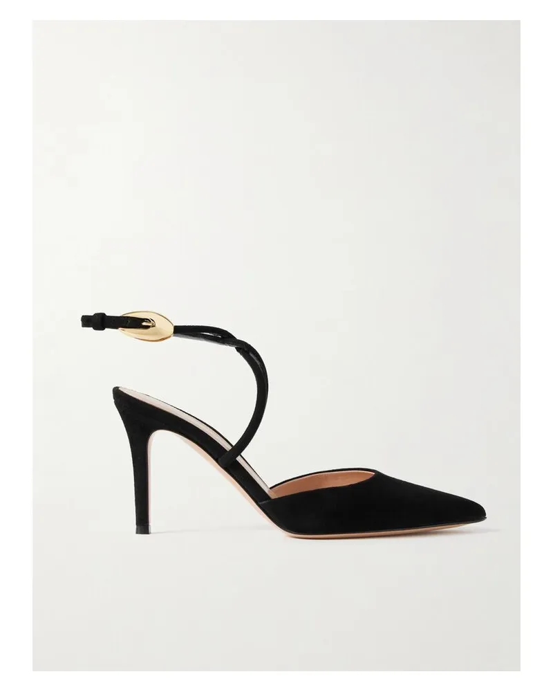 Gianvito Rossi 85 Pumps Aus Veloursleder - Schwarz Schwarz