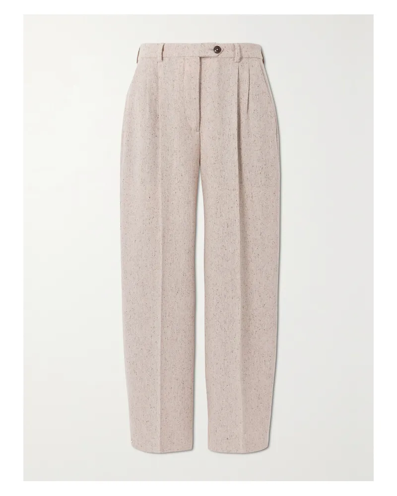 Fortela Josephine Hose Mit Geradem Bein Aus Einer Wollmischung Mit Bundfalten - Creme Creme