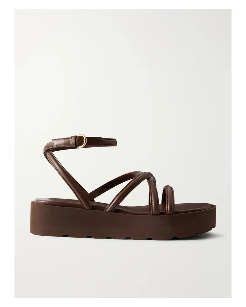 Gianvito Rossi Leather Platform Sandals - Brown Brown