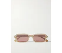 Selleria Rectangle-frame Acetate Sunglasses - Neutrals