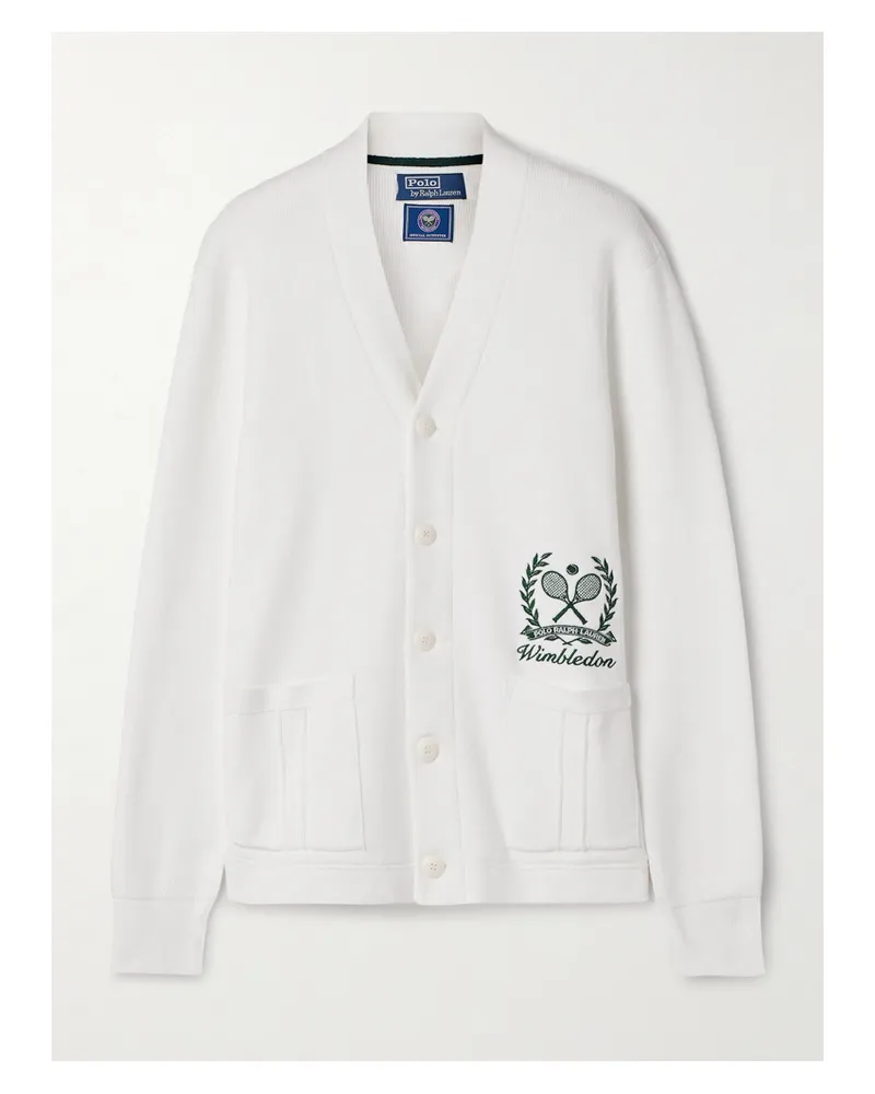 Ralph Lauren Wimbledon Cardigan Aus Baumwolle Mit Stickerei - Weiß Weiß