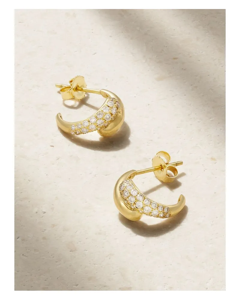 Jennifer Meyer Double Dome Mini Creolen Aus 18 Karat Gold Mit Diamanten Gold