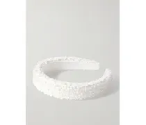 Cora Haarreif Aus Mesh Und Satin Mit Verzierungen - Elfenbein