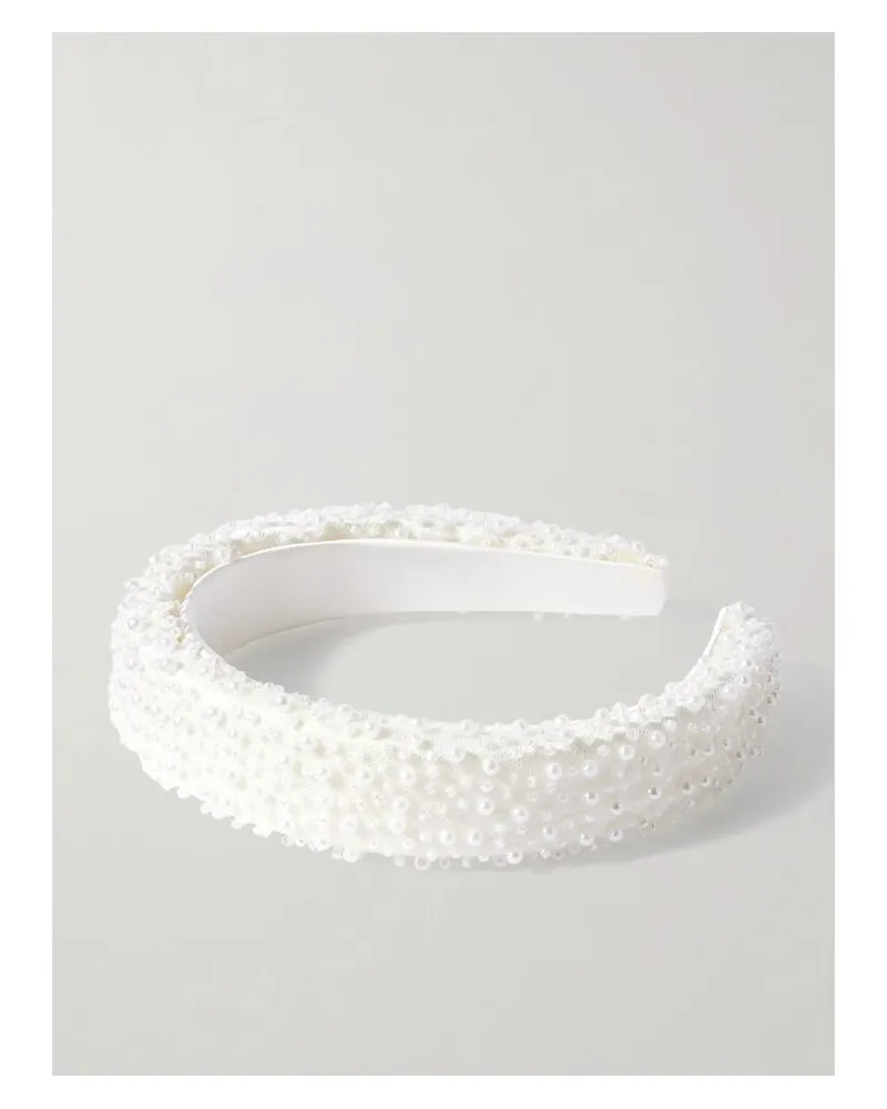 Eugenia Kim Cora Haarreif Aus Mesh Und Satin Mit Verzierungen - Elfenbein Elfenbein