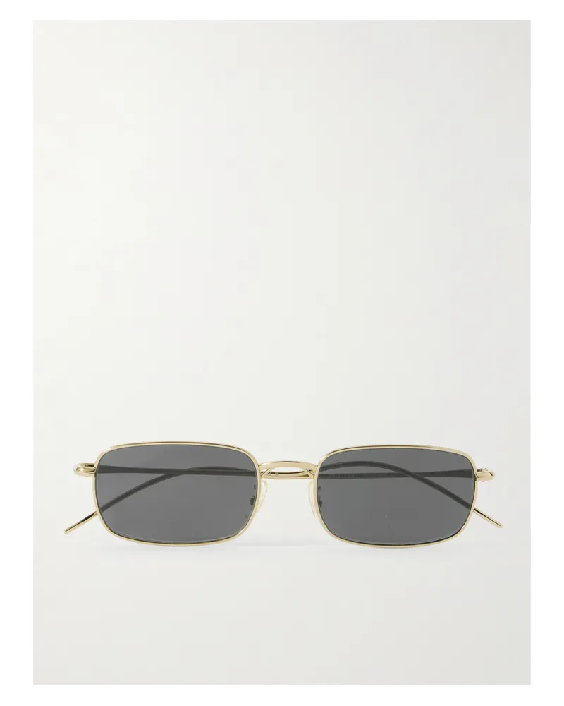 Oliver Peoples Goldfarbene Sonnenbrille Mit Rechteckigem Rahmen Gold