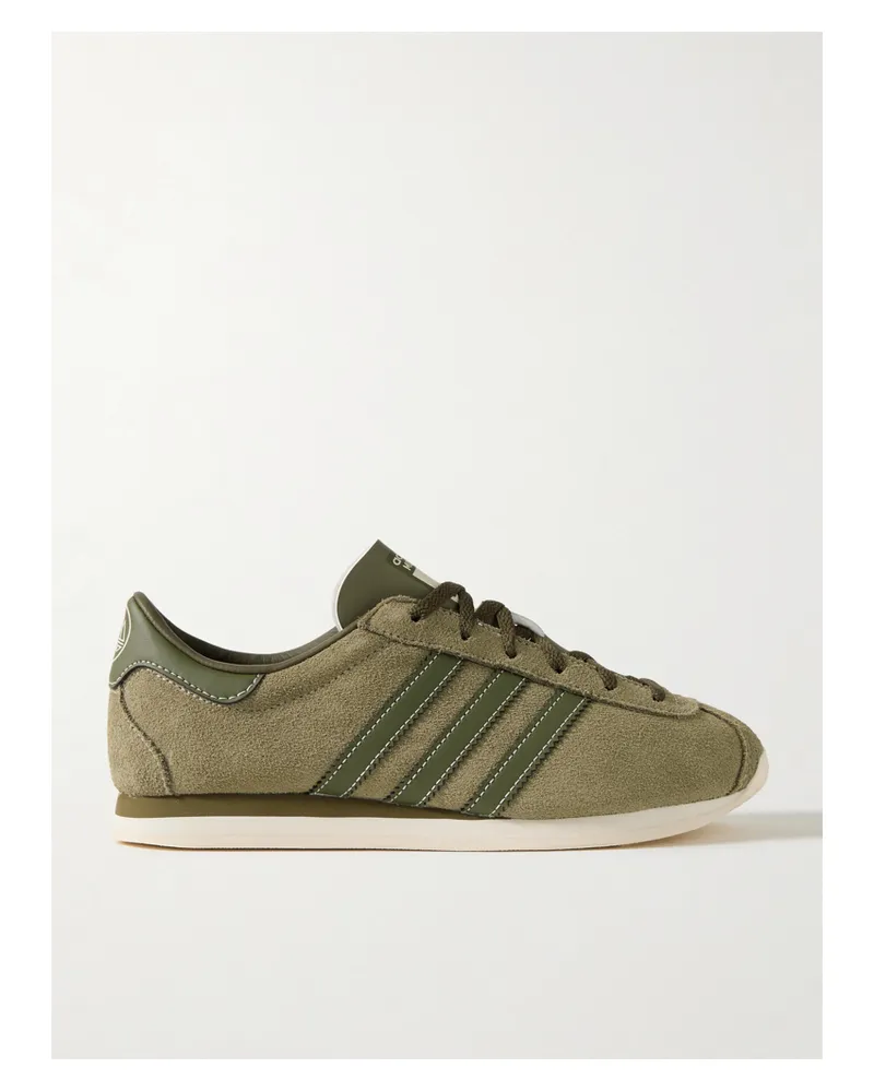 adidas Moston Super Spzl Sneakers Aus Veloursleder Mit Lederbesätzen - Grün Grün