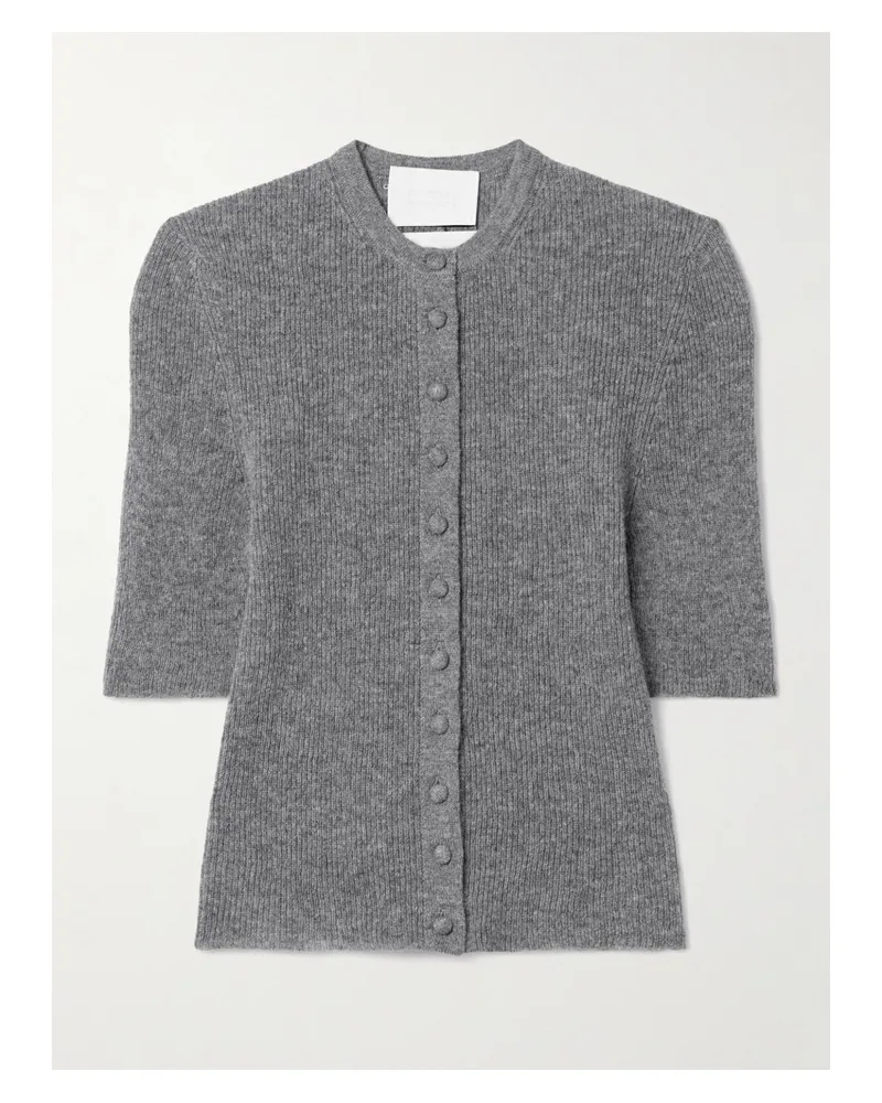 Citizens of humanity Tabitha Ribbed Wool And Cashmere-blend Cardigan - Gray Gray