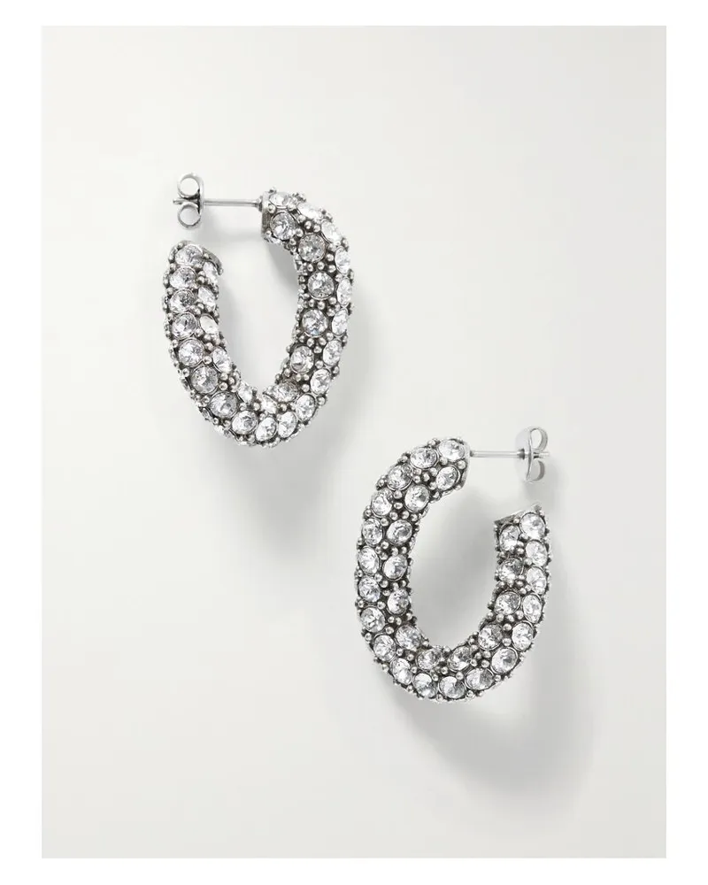 Isabel Marant Silberfarbene Creolen Mit Kristallen Silber