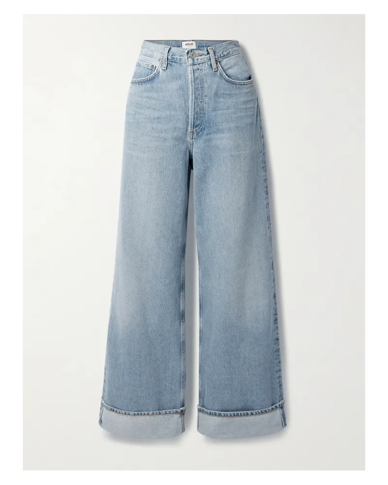 AGOLDE Dame Hoch Sitzende Jeans Mit Weitem Bein - Blau Blau