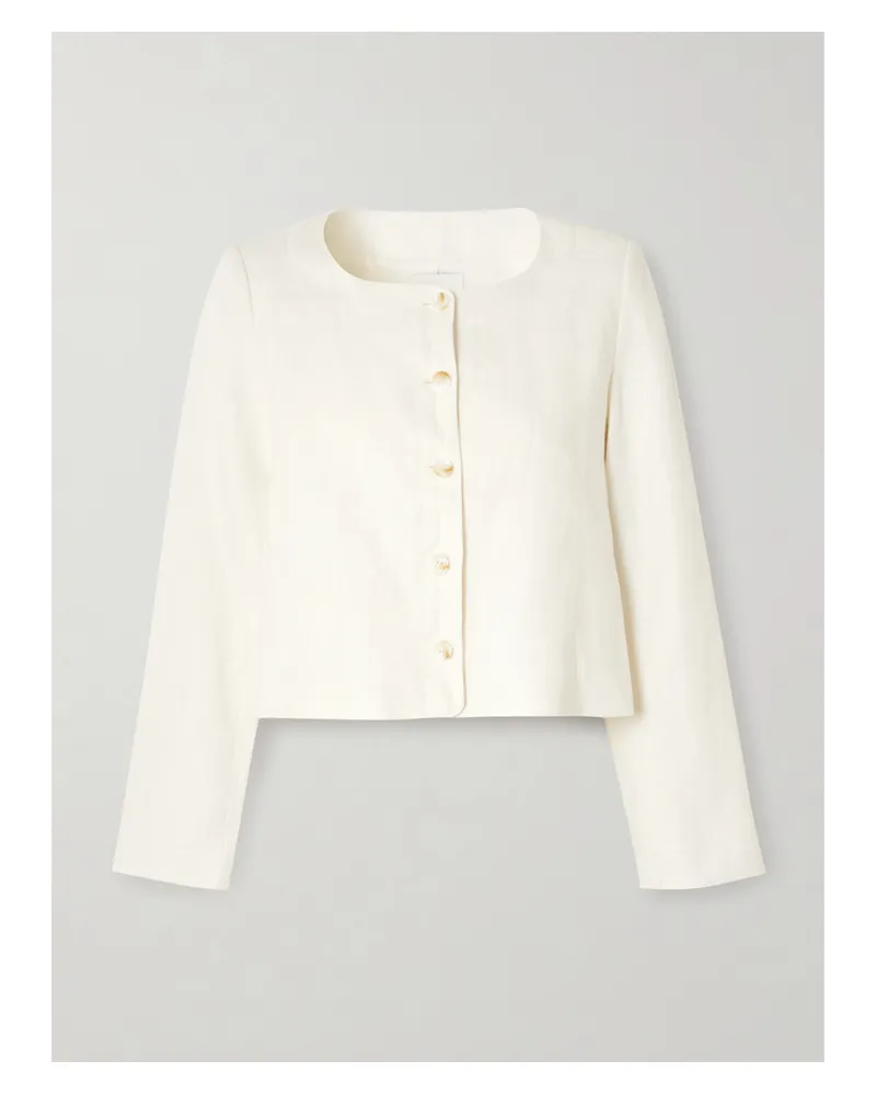 Posse Emma Verkürzte Jacke Aus Leinen - Creme Creme