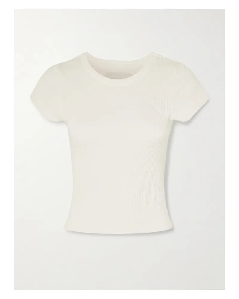 Citizens of humanity Nello Cropped Ribbed Jersey T-shirt - White White