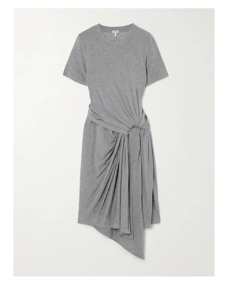 Loewe Asymmetrisches Midikleid Aus Jersey Mit Knoten - Grau Grau