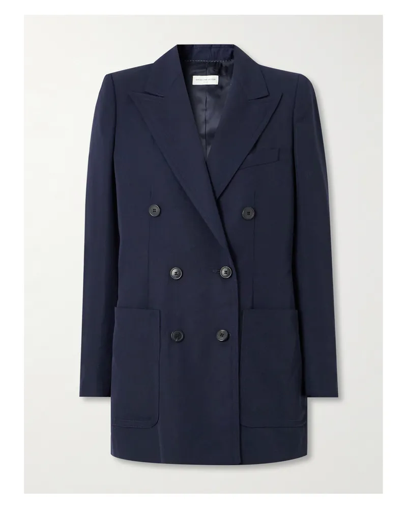 Dries van Noten Doppelreihiger Blazer Aus Twill - Blau Blau