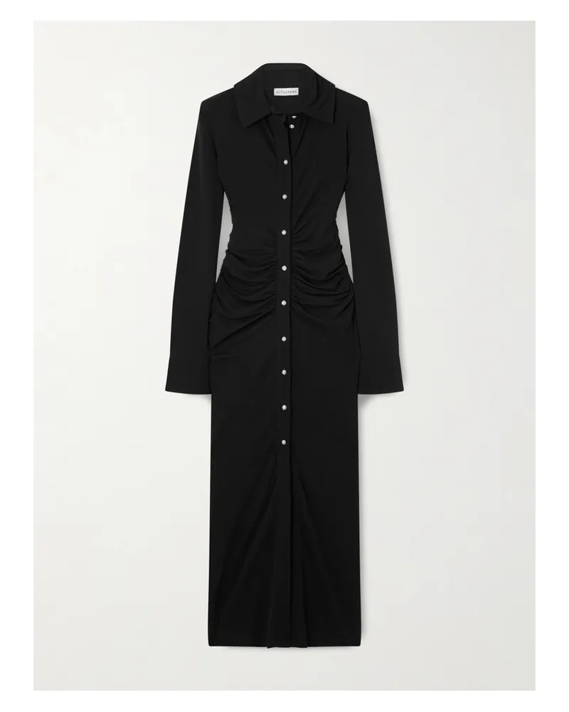 Altuzarra Claudia Crystal-embellished Ruched Jersey Midi Dress - Black Black
