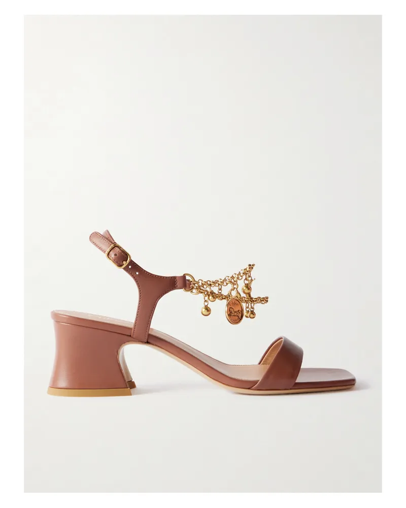 Chloé Sandalen Aus Leder Mit Verzierungen - Braun Braun
