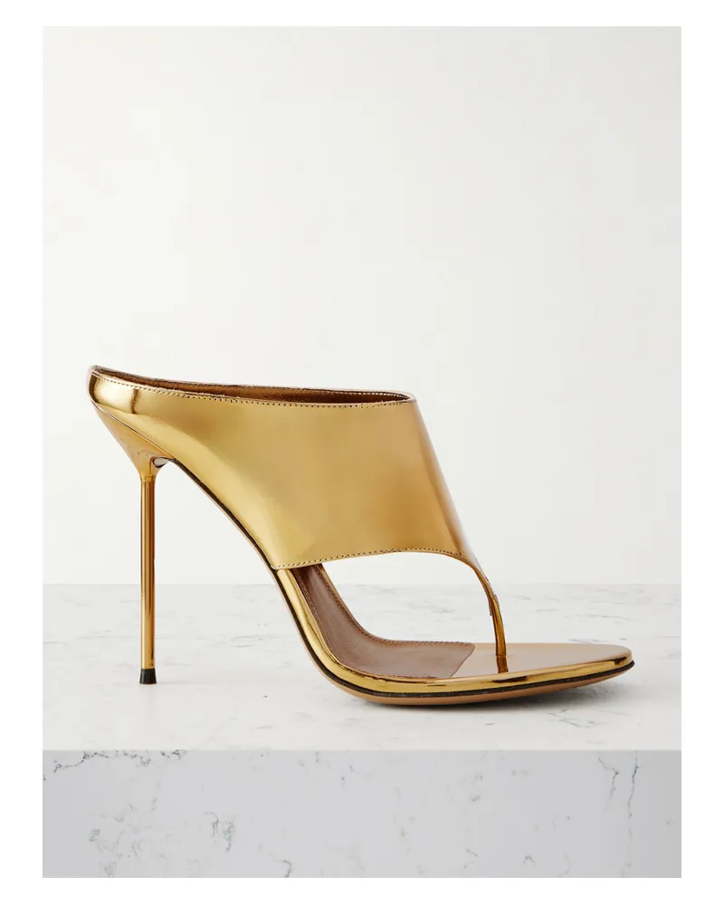 Paris Texas Lidia Mules Aus Metallic-leder Metallic