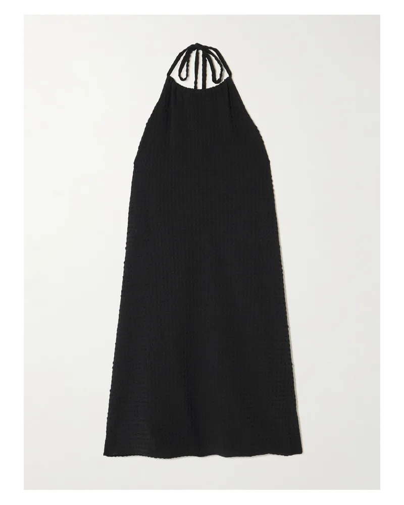 Hunza G Neckholder-minikleid Aus Seersucker - Schwarz Schwarz