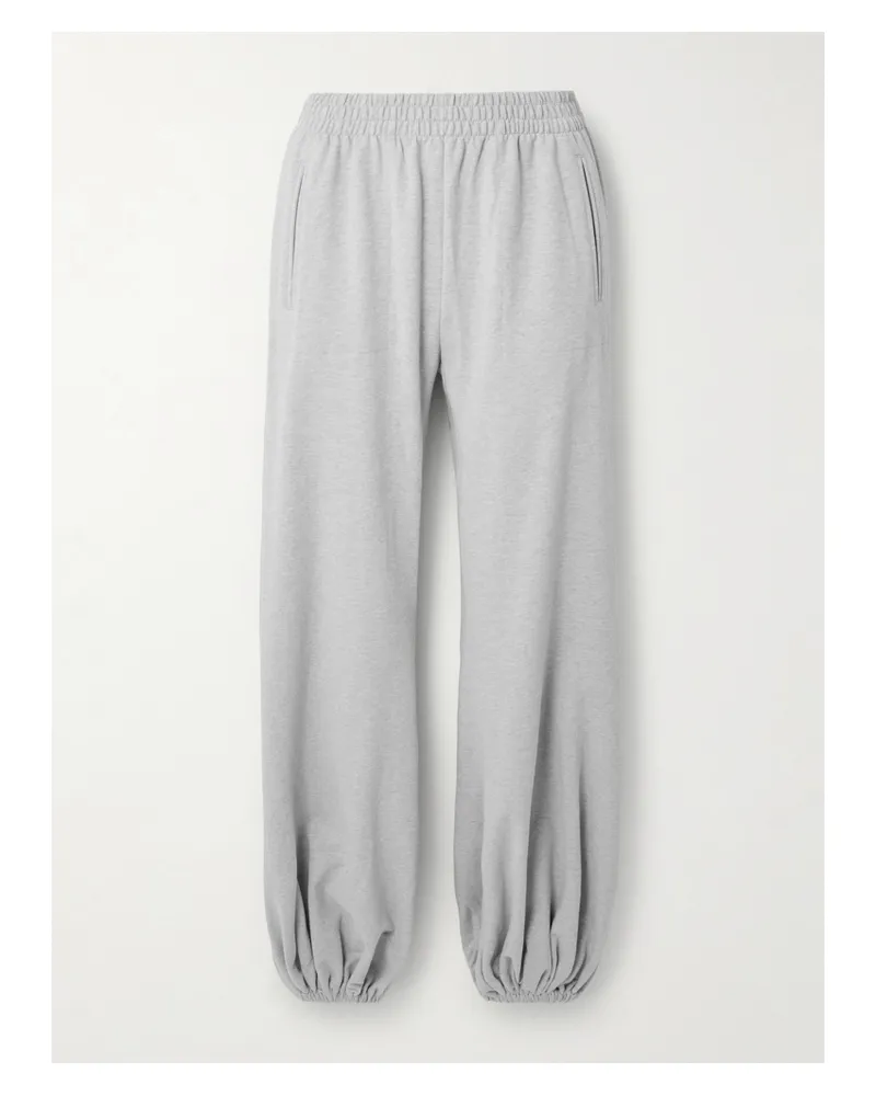 Norma Kamali Stretch-cotton Jersey Tapered Sweatpants - Gray Gray