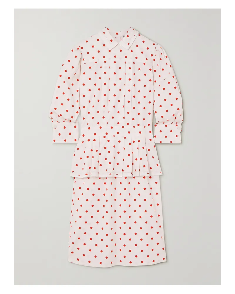 BATSHEVA Rilke Minikleid Aus Baumwollpopeline Mit Schößchen Und Biesen - Weiß Weiß