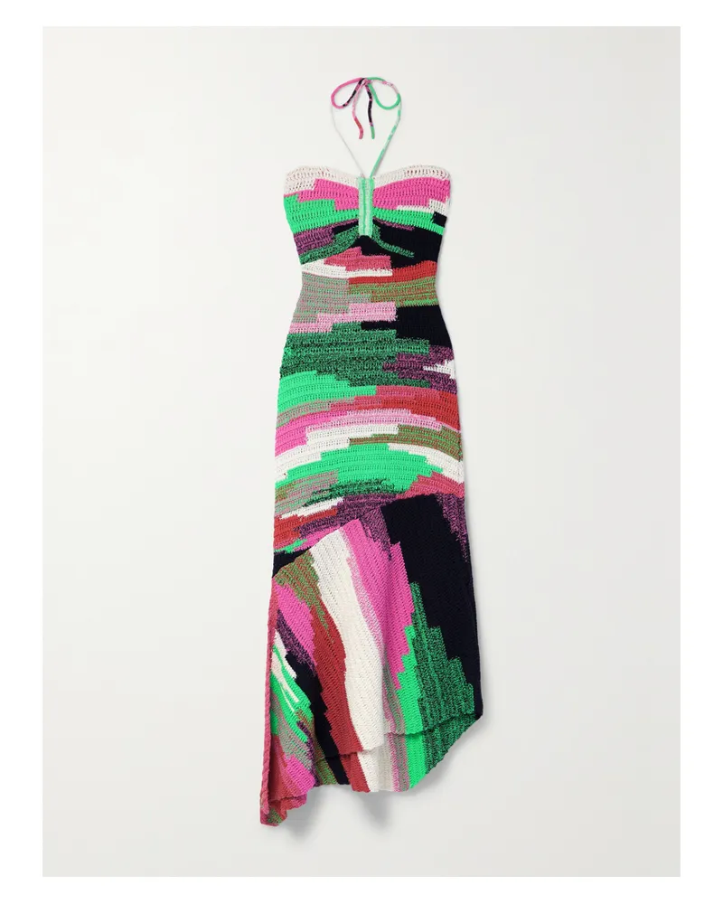 A.L.C. Nova Midikleid Aus Gehäkelter Baumwolle Mit Neckholder - Grün Grün