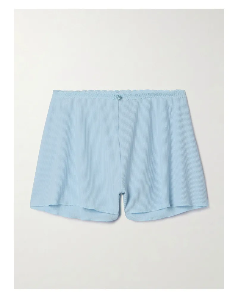 SKIMS Soft Lounge Lace Shorts – Celeste – Shorts - Blau Blau