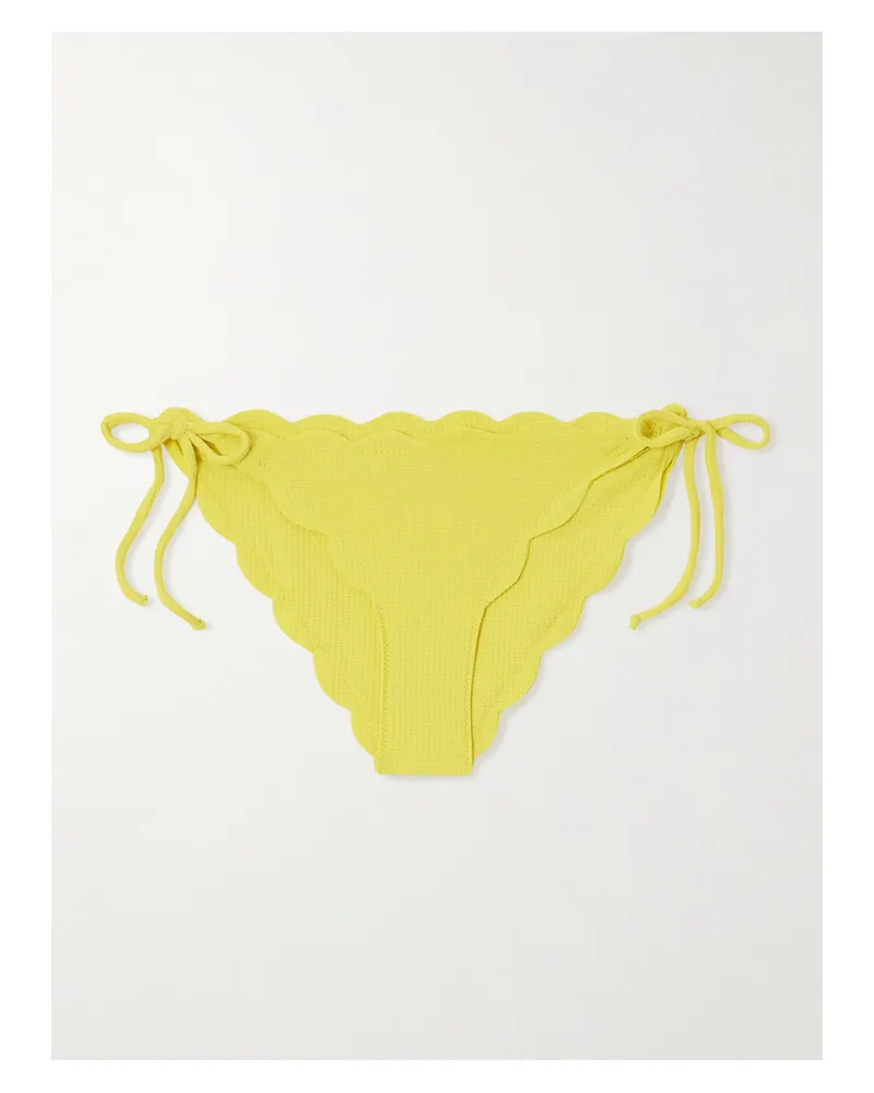 Marysia Mott Bikini-höschen Aus Seersucker Mit Wellenkanten - Gelb Gelb