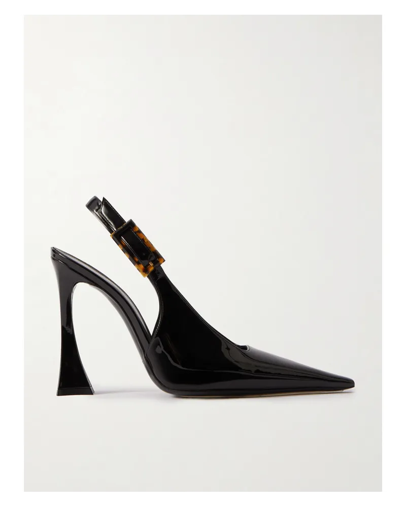 Saint Laurent Dune Slingback-pumps aus Lackleder Schwarz