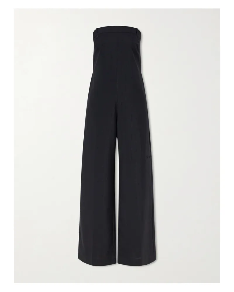 St. Agni Pinstriped Woven Jumpsuit - Black Black