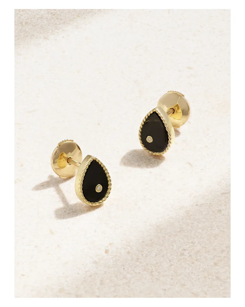 Yvonne Léon 9-karat Gold, Onyx And Diamond Earrings - Black Black