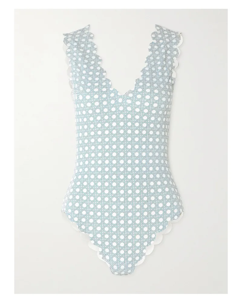 Marysia Charleston Wendbarer Badeanzug Aus Seersucker Mit Wellenkanten - Weiß Weiß