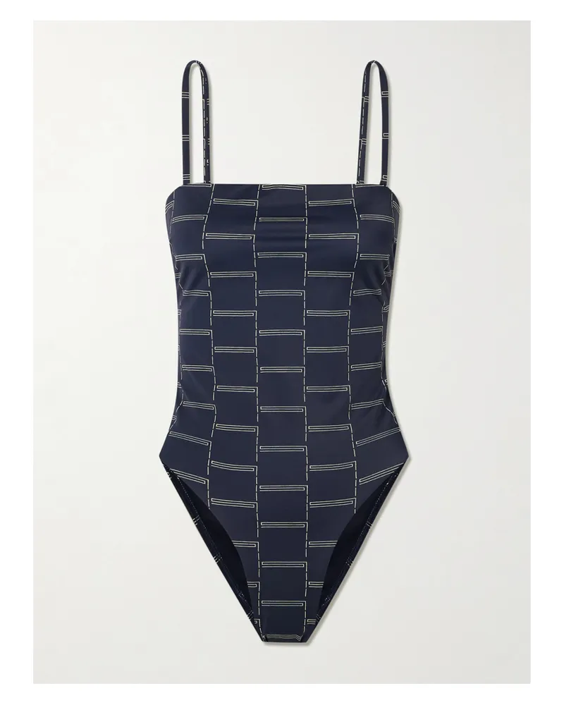 Matteau Petite Square Printed Swimsuit - Blue Blue