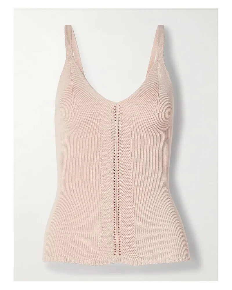 Proenza Schouler Gene Tanktop Aus Pointelle-strick Aus Einer Seiden-baumwollmischung - Pink Pink