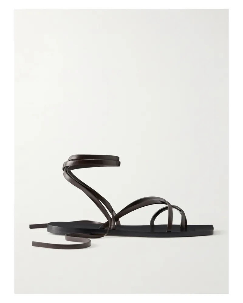 aeyde Norah Leather Sandals - Brown Brown